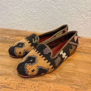 Handmade Turkish Boho Gypsy Style Woven Kilim Loafers